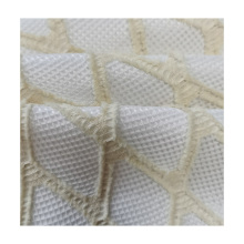 High quality 3D beige brocade jacquard polyester rhombus fabric for dress